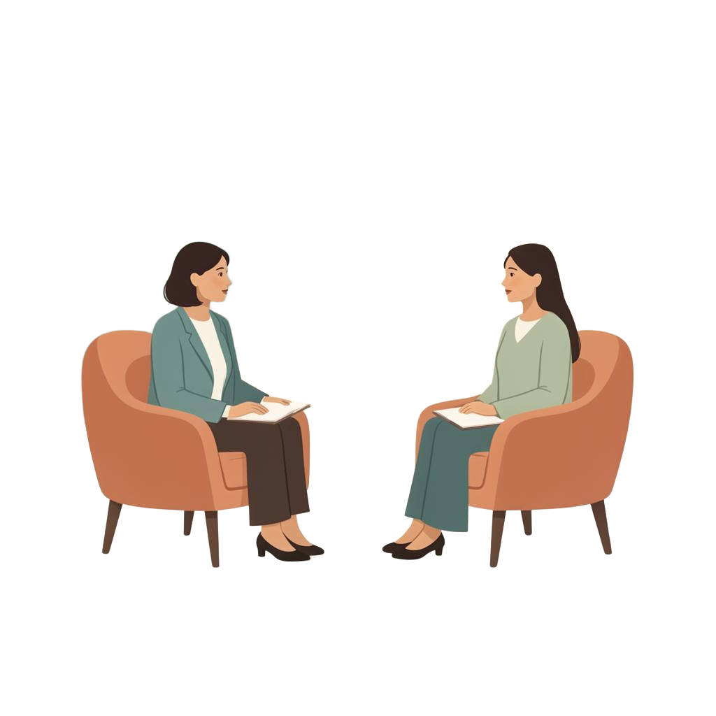 Ilustração de uma sessão de psicologia